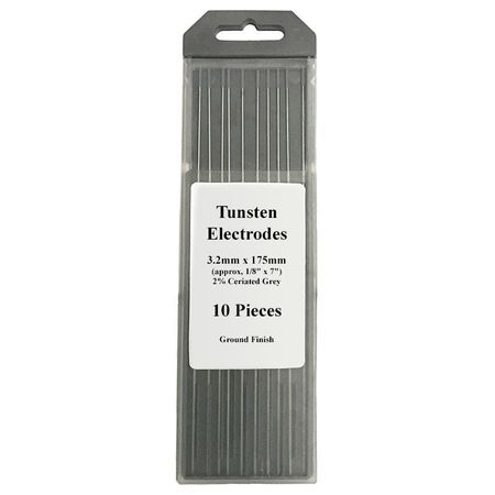 LONGEVITY CERIATED TUNGSTEN 2% GRAY 1/8"(3.2mm), 10-Pack 880098